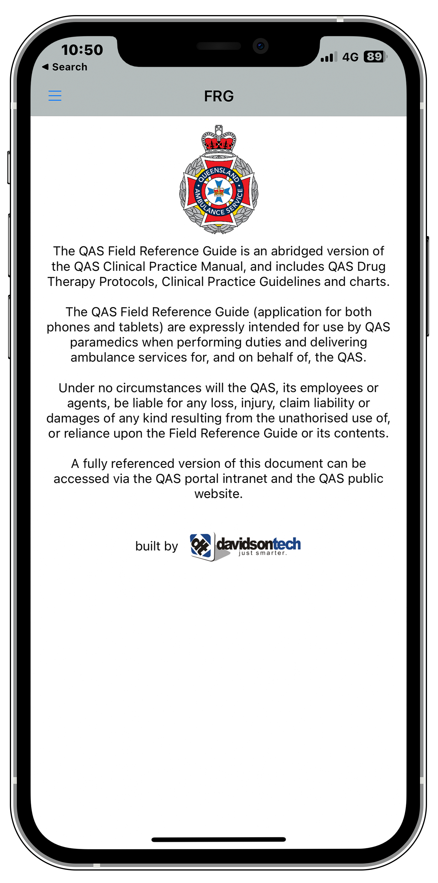 About Page Queensland Ambulance Screenshot Mockup for QAS